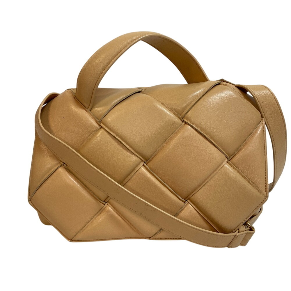 BOTTEGA VENETA 2-Way Handbag Maxi Intrecciato Shoulder Bag Beige